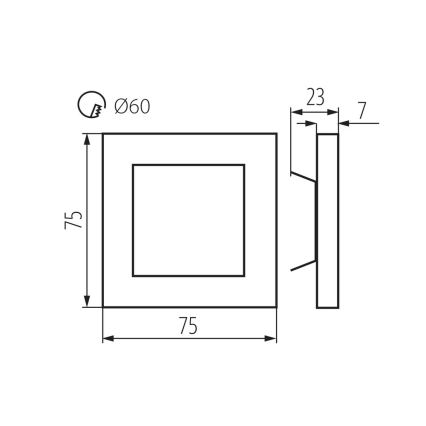 Luz LED de escada de parede APUS LED/0,8W/12V 4000K caixa de montagem incluída