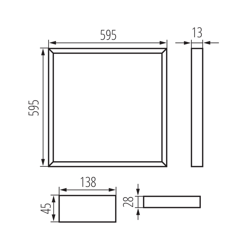Moldura de embutir LED AVAR LED/32W/230V 4000K UGR19 59,5x59,5 cm