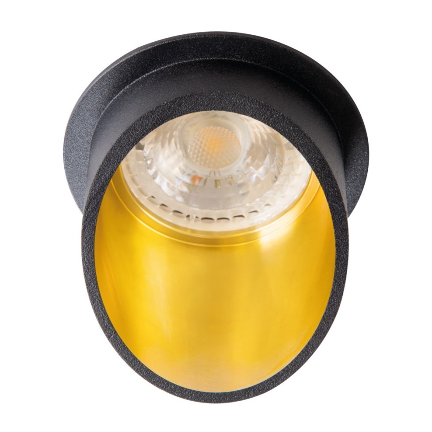 Foco de encastrar SPAG GU10/35W preto/dourado