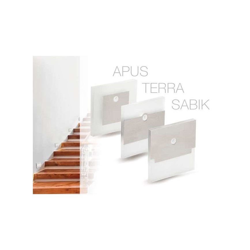 Iluminação de escadas LED com sensor LED/0,8W/12V 3000K