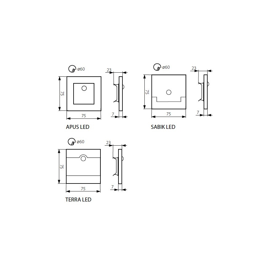 Candeeiro LED para escadas com sensor LED/0,8W/12V 3000K