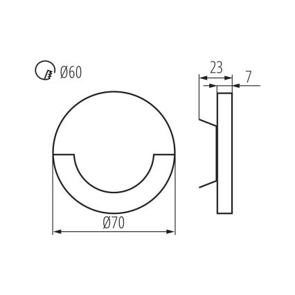Aplique de parede para escadas LED SOLA LED/0,8W/12V 3000K incluindo caixa de montagem