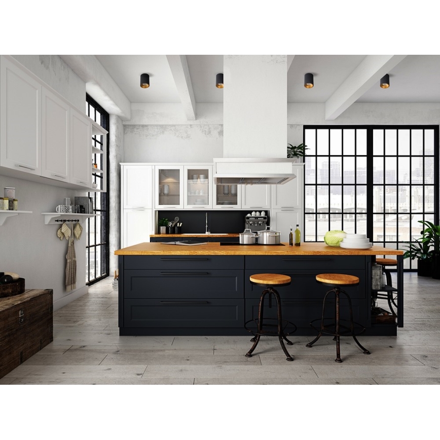 Foco RITI 1xGU10/10W/230V preto/dourada