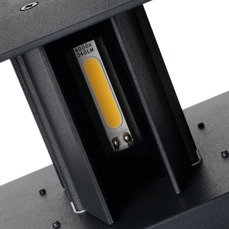 Candeeiro de parede exterior REKA LED com sensor de movimento e crepúsculo, 7W, 230V, IP54, antracite, redondo