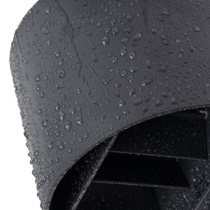 Candeeiro de parede exterior REKA LED com sensor de movimento e crepúsculo, 7W, 230V, IP54, antracite, redondo