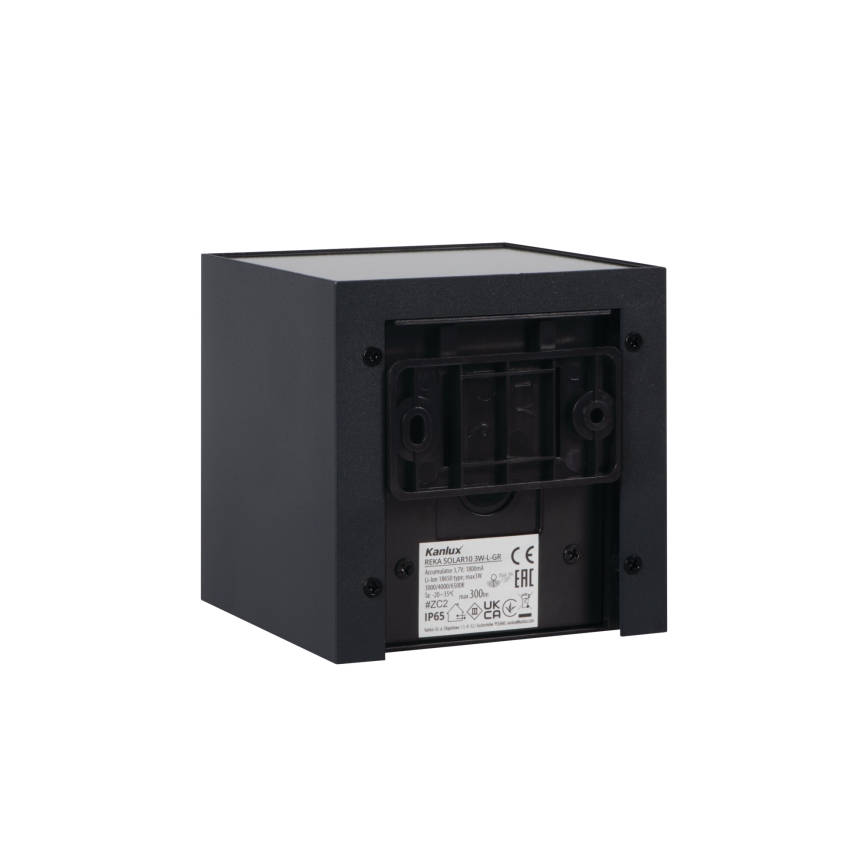 Luminária de parede solar LED com sensor REKA LED/3W/3,7V 1800 mAh 3000/4000/6500K IP65 antracite