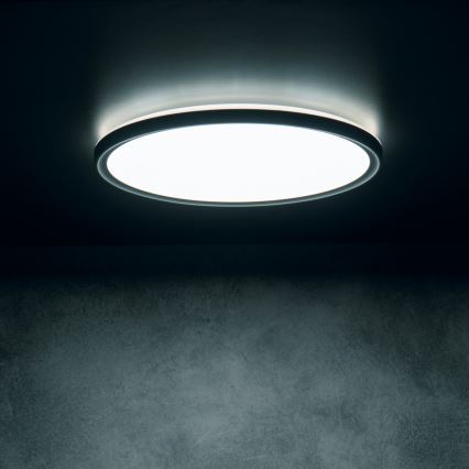 Luminária de teto LED AZPO LED/18,5W/230V 3000/4000/6000K Ø 29 cm IP54 preta