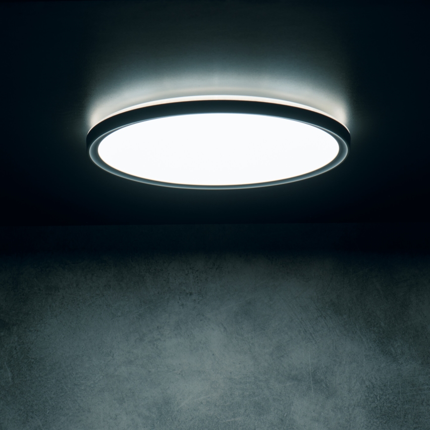 Luminária de teto LED AZPO LED/18,5W/230V 3000/4000/6000K Ø 29 cm IP54 preta
