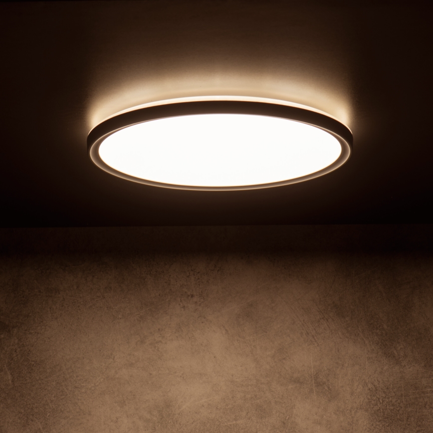 Luminária de teto LED AZPO LED/22W/230V 3000/4000/6000K Ø 42 cm IP54 preta