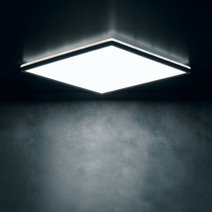 Candeeiro de tecto LED AZPO 22W/230V 3000/4000/6000K 42x42 cm IP54 preto