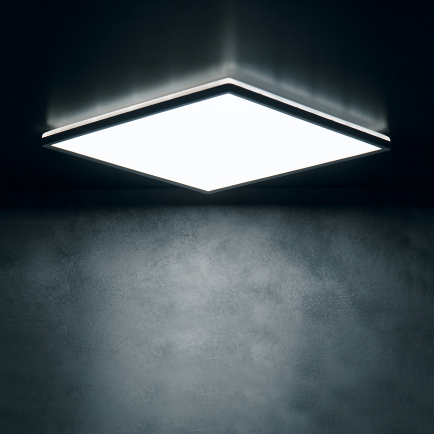 Candeeiro de tecto LED AZPO 22W/230V 3000/4000/6000K 42x42 cm IP54 preto