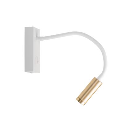 Candeeiro flexível LED TONIL LED/3,3W/230V branco/dourado
