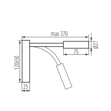 Candeeiro de mesa flexível TONIL LED/3,3W/230V preto/dourado
