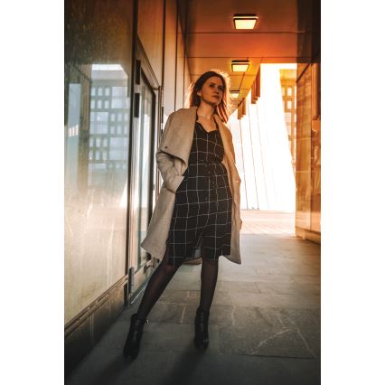 Iluminação de teto exterior LED com sensor BENO LED/24W/230V 4000K Antracite IP54