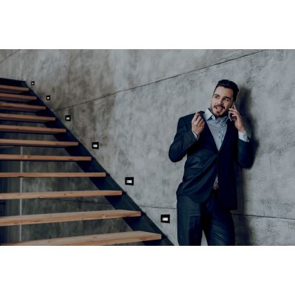 LED Luz embutida GLASI LED/3W/230V 4000K IP44 preto antigo