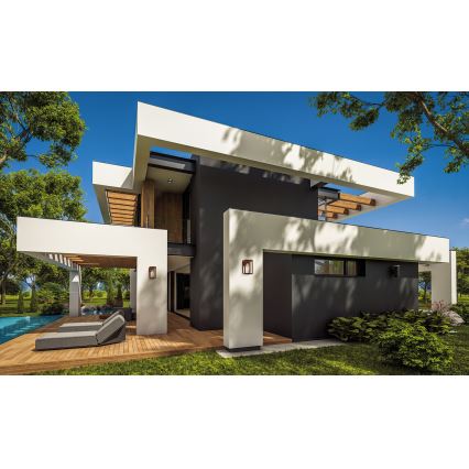 Iluminação de parede exterior VIMO 1xE27/15W/230V IP44 cobre