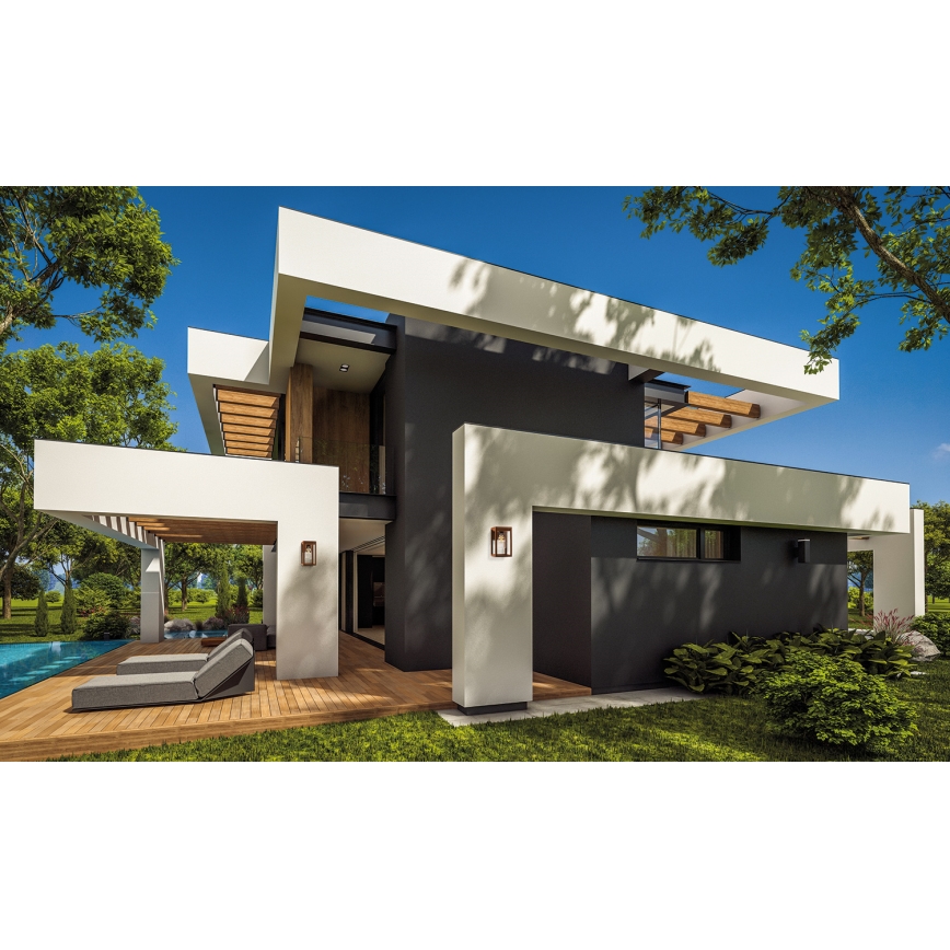 Iluminação de parede exterior VIMO 1xE27/15W/230V IP44 cobre