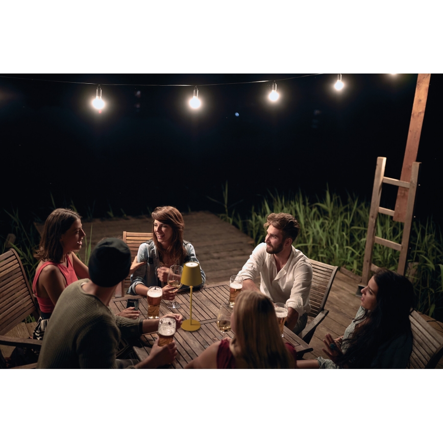 LED Candeeiro de mesa recarregável com regulação INITA LED/1,2W/1800 mAh IP54 amarelo