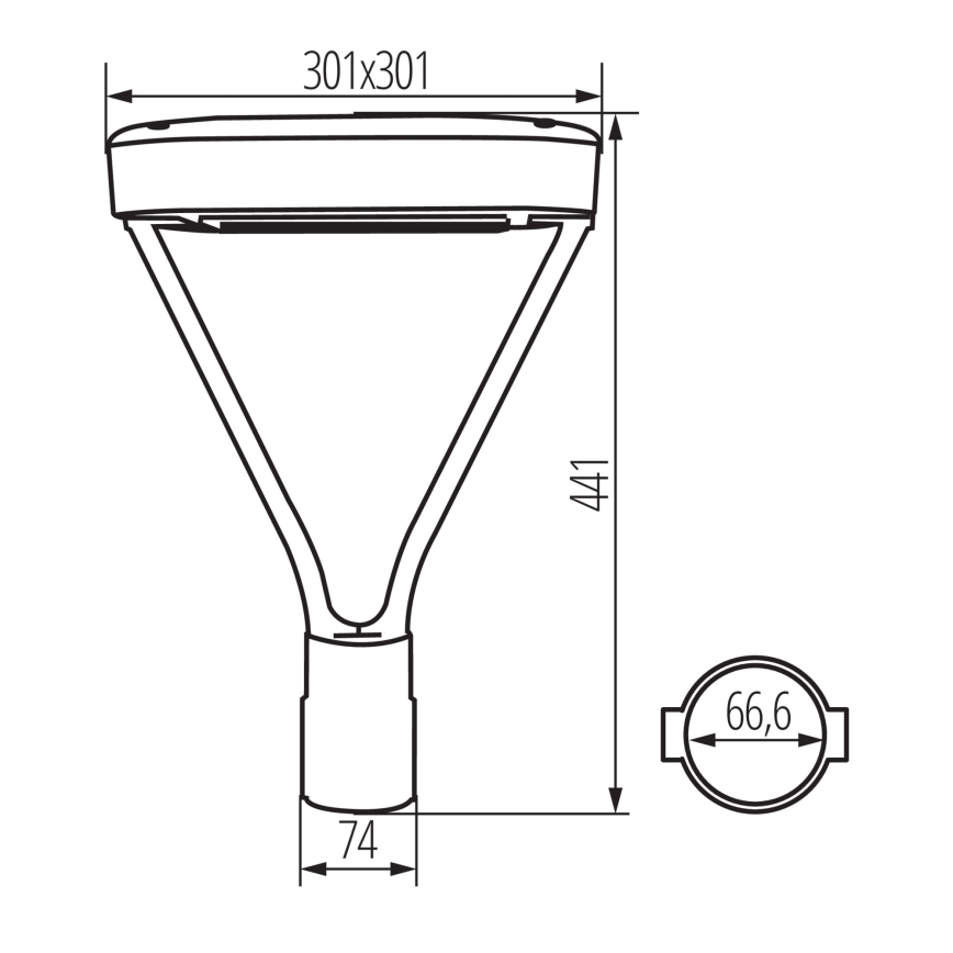 Candeeiro público LED PARCOLI LED/30/40/50W/230V 3000/4000/6500K IP66 cinzento