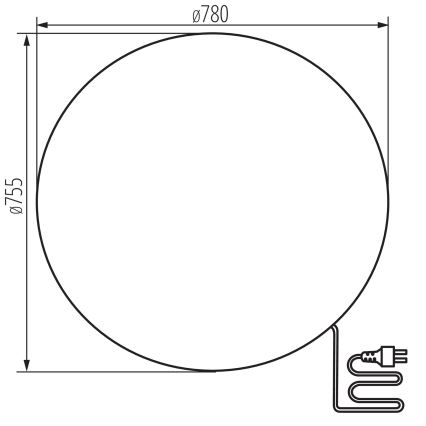 Luminária exterior STONO 1xE27/25W/230V diâmetro 78 cm IP65