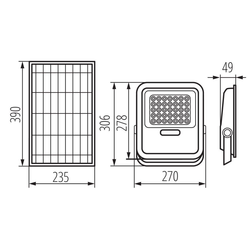Projetor LED regulável com painel solar e sensor crepuscular LED/15W/15000 mAh 3,2V IP65 + controlo remoto