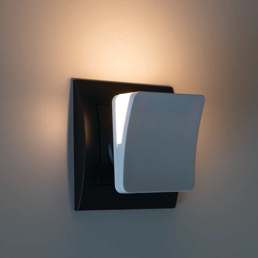 Luz noturna LED com sensor crepuscular para tomada HOFI LED/0,28W/230V branca