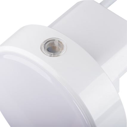 Luminária orientadora LED regulável com sensor crepuscular para tomada ULOV LED/0,5W/230V branca