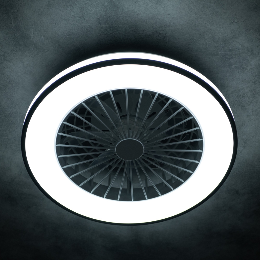 Luminária de teto LED dimmerizável com ventilador PLAVE LED/48W/230V 3000/4000/6500K + controlo remoto