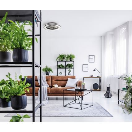 Luminária de teto LED dimmerizável com ventilador PLAVE LED/48W/230V 3000/4000/6500K + controlo remoto