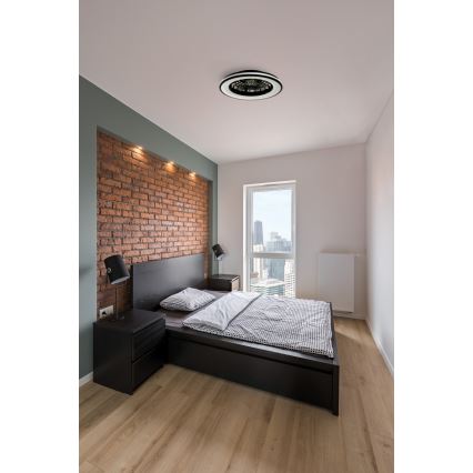Luminária de teto LED dimmerizável com ventilador PLAVE LED/48W/230V 3000/4000/6500K + controlo remoto