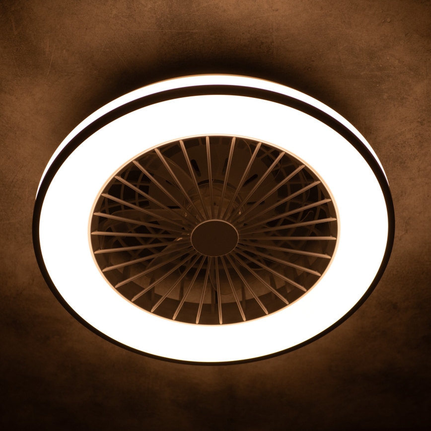 Luminária de teto LED dimmerizável com ventilador PLAVE LED/48W/230V 3000/4000/6500K + controlo remoto