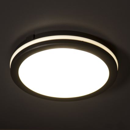 Iluminação de teto exterior LED BENO E LED/12W/230V 3000/4000/6500K diâmetro 20 cm IP65 preto