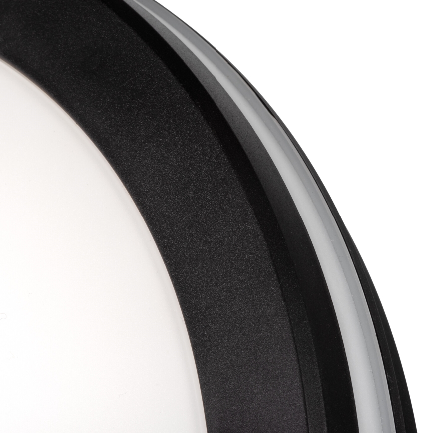 Iluminação de teto exterior LED BENO E LED/12W/230V 3000/4000/6500K diâmetro 20 cm IP65 preto