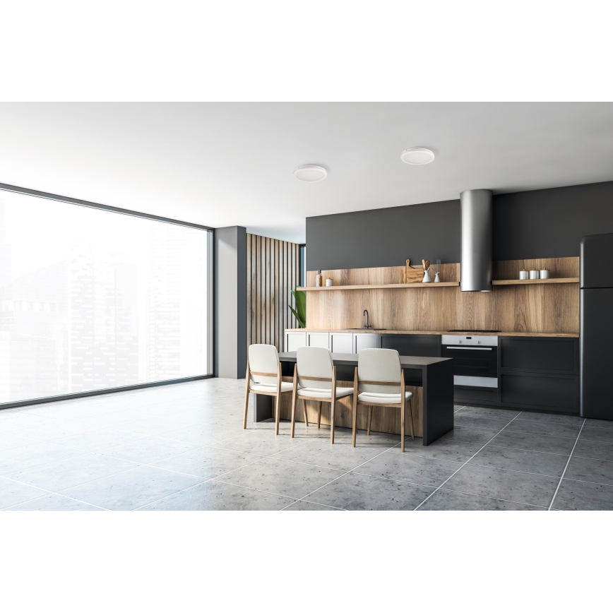 Iluminação de teto exterior LED BENO E LED/20W/230V 3000/4000/6500K diâmetro 20 cm IP65 branco
