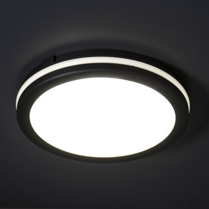 Iluminação de teto exterior LED BENO E LED/20W/230V 3000/4000/6500K diâmetro 20 cm IP65 preto