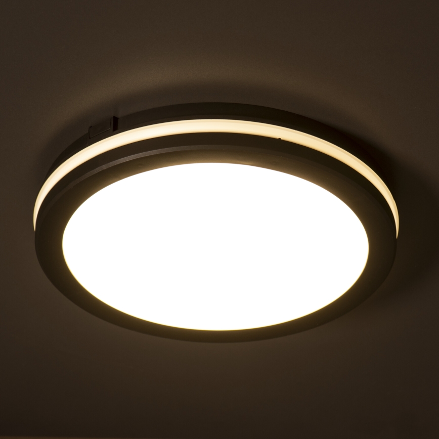 Iluminação de teto exterior LED BENO E LED/20W/230V 3000/4000/6500K diâmetro 20 cm IP65 preto