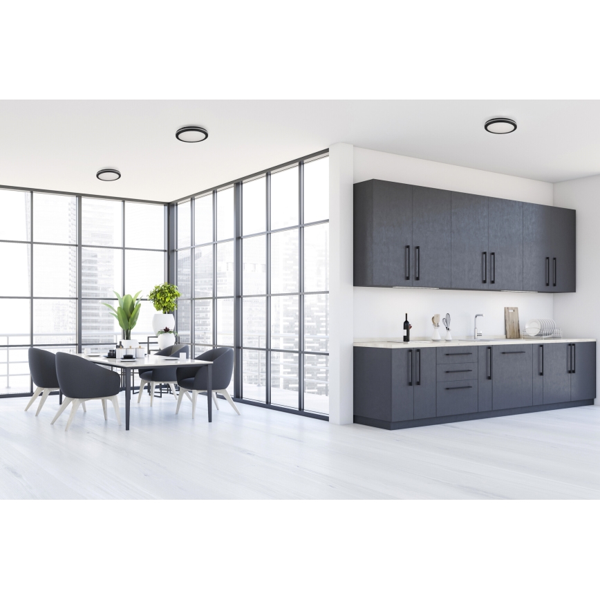 Iluminação de teto exterior LED BENO ECO LED/20W/230V 3000/4000/6500K diâmetro 20 cm IP65 preto