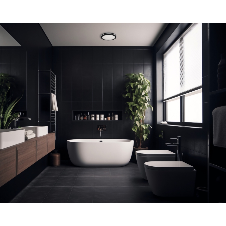 Iluminação de teto exterior LED BENO ECO LED/20W/230V 3000/4000/6500K diâmetro 20 cm IP65 preto