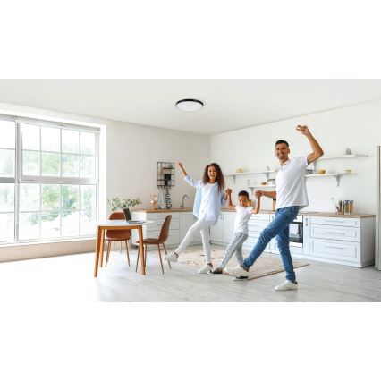 Iluminação de teto LED com regulação PLAFON LED/20W/230V 3000-6500K Wi-Fi preto