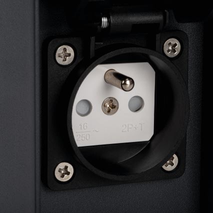 Candeeiro exterior com 2 tomadas DASTEN 1xG9/11W/230V 50 cm IP44 preto