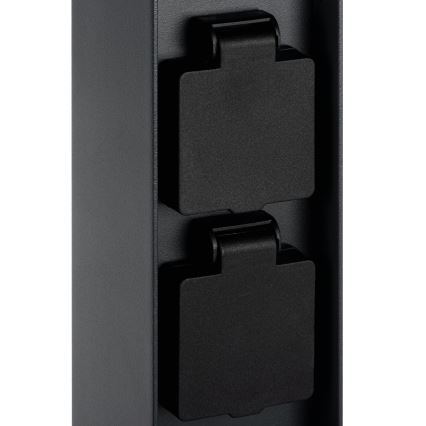 Candeeiro exterior com 2 tomadas DASTEN 1xG9/11W/230V 80 cm IP44 preto