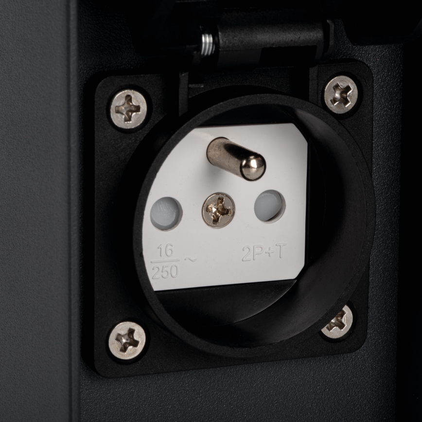 Candeeiro exterior com 2 tomadas DASTEN 1xG9/11W/230V 80 cm IP44 preto