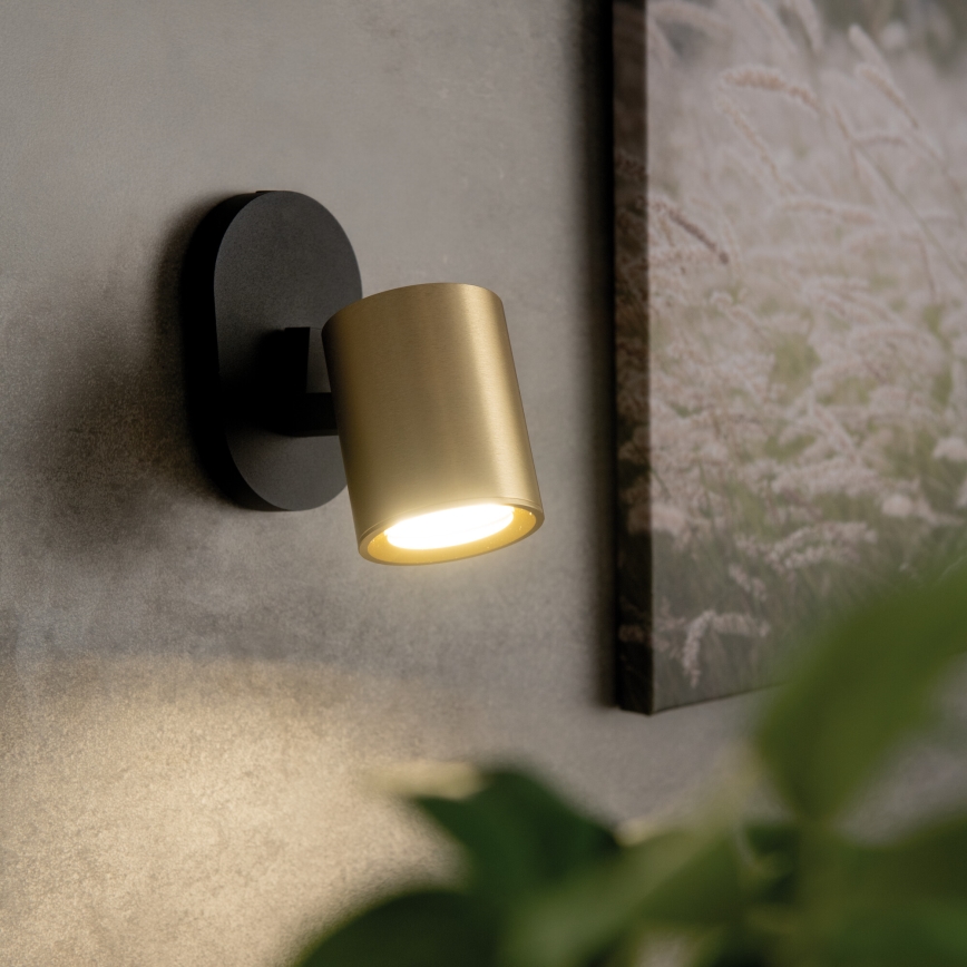 Foco de parede LAURIN 1xGU10/10W/230V latão/preto