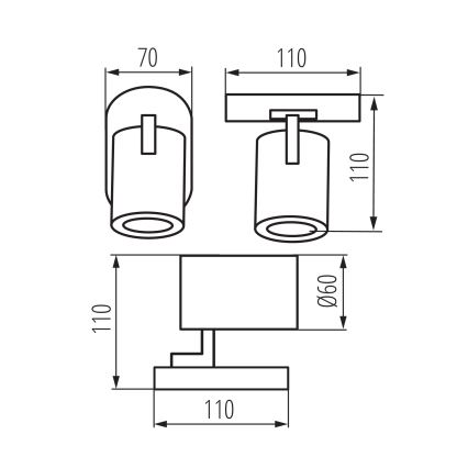 Foco de parede LAURIN 1xGU10/10W/230V latão/preto