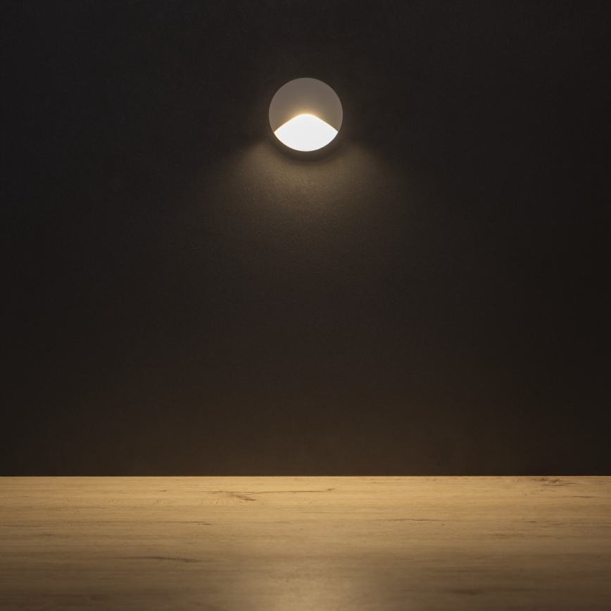 Luminária LED para escadas EXIN LED/2,5W/230V 3000K IP65, branca, redonda