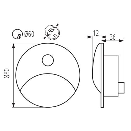 Luminária LED para escadas com sensor de movimento e crepúsculo EXIN LED/2,5W/230V 3000K IP65 branca redonda