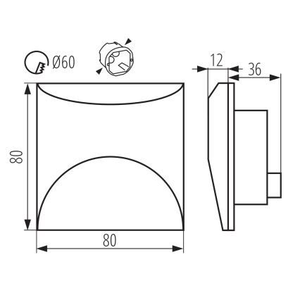 Luminária LED para escadas EXIN LED/2,5W/230V 3000K IP65 branca quadrada