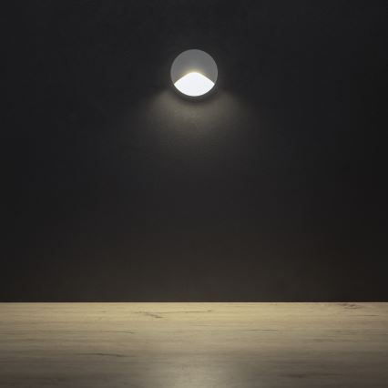 Luminária de escada LED EXIN LED/2,5W/230V 4000K IP65 branca redonda