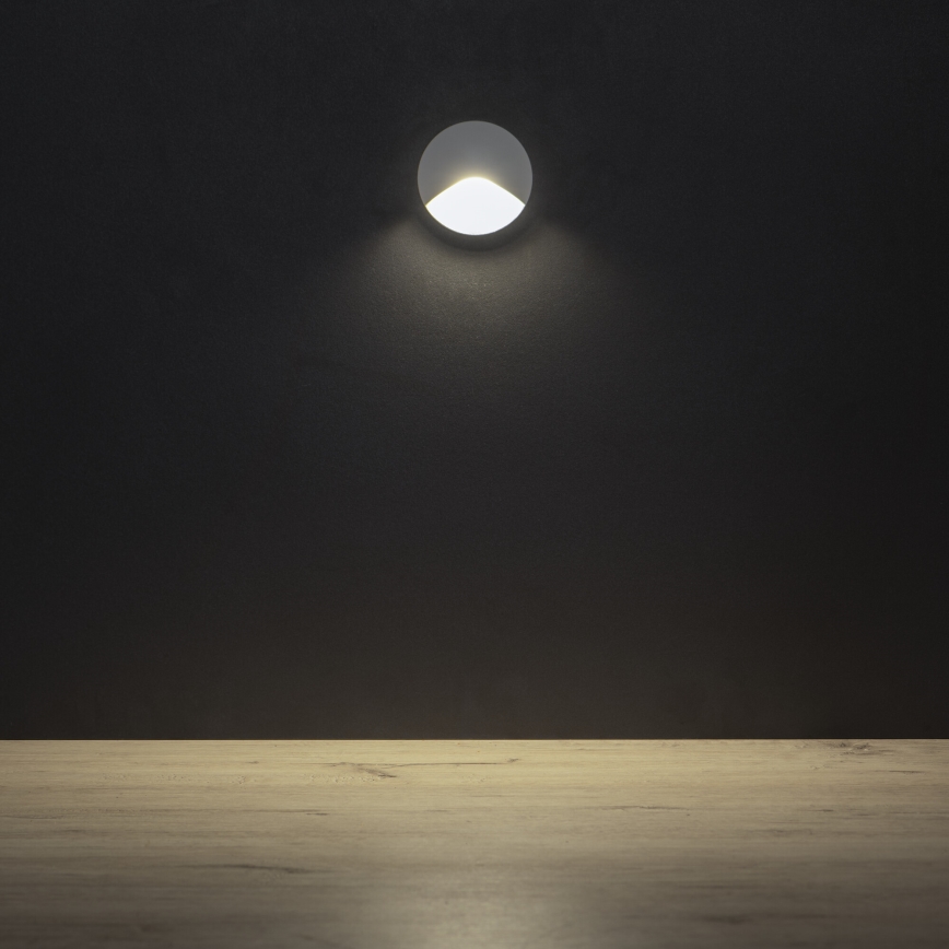 Luminária de escada LED EXIN LED/2,5W/230V 4000K IP65 branca redonda