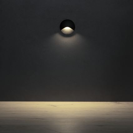 Luminária LED para escadas EXIN LED/2,5W/230V 4000K IP65 preta redonda
